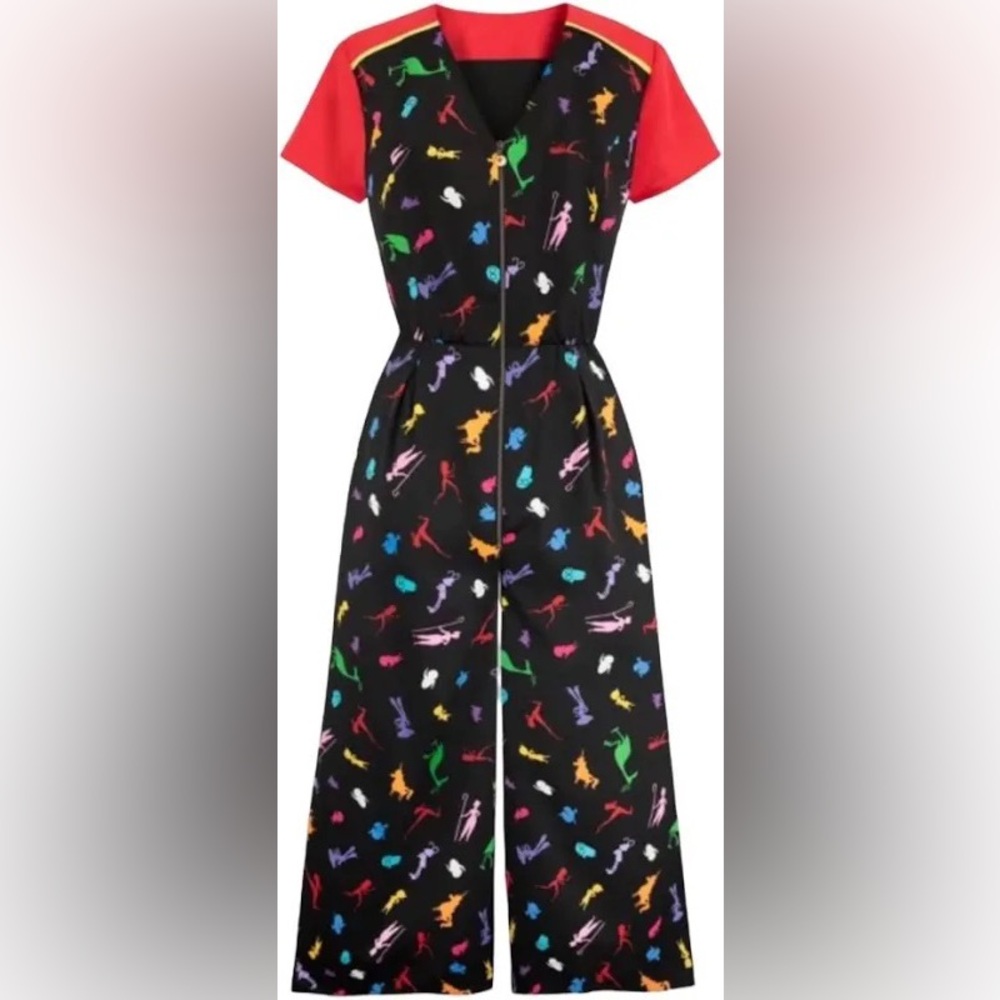 The Disney Shop Womens 3X Plus Pixar Family Red Black‎ Novelty Jumpsuit